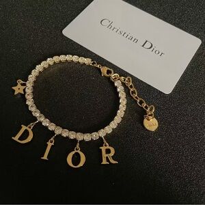 Dior Gold and Crystal Charm Bracelet